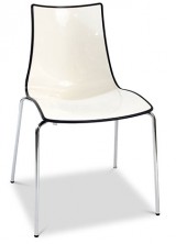 Zebra Bi Colour Visitor Chair. Chrome Legs. White With Black